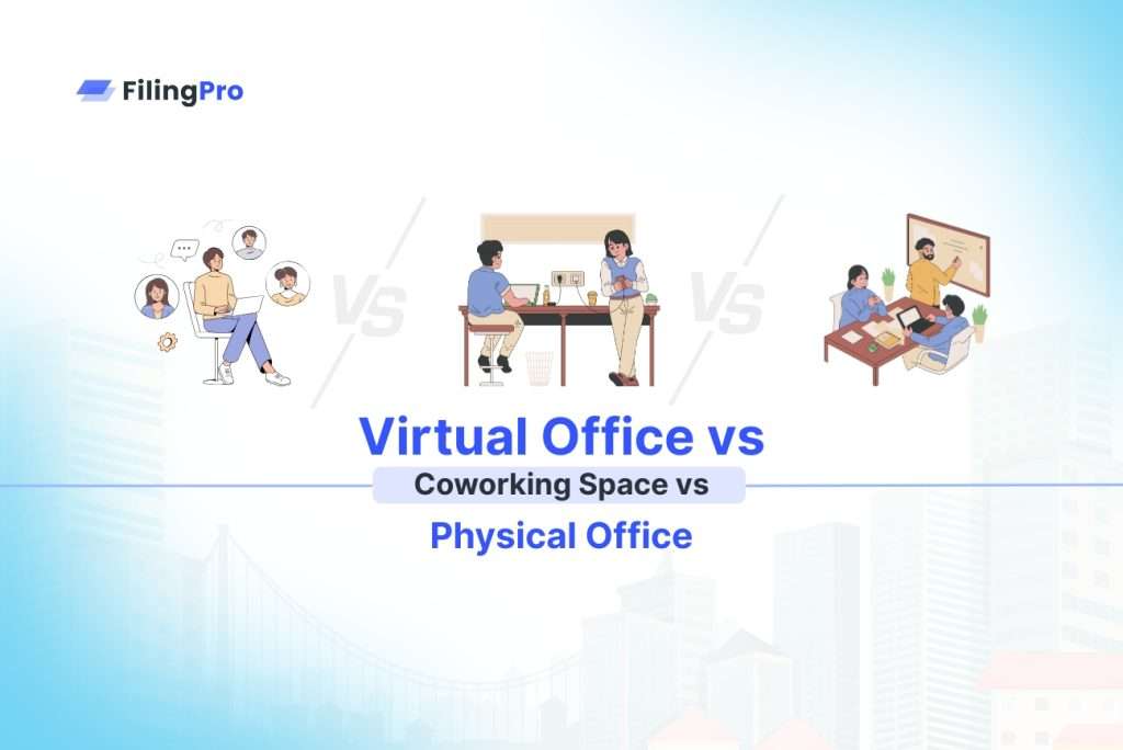virtual office vs coworking space vs atual office blog banner